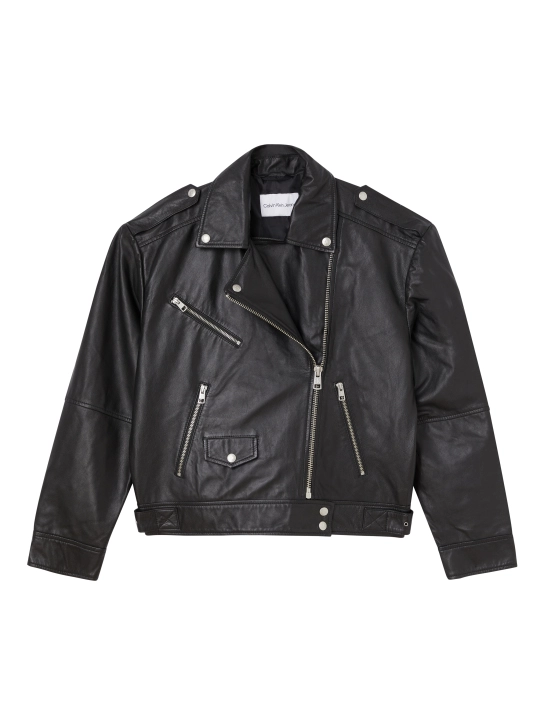 CALVIN KLEIN ΔΕΡΜΑΤΙΝΟ BIKER JACKET Μαύρο 1 CALVIN KLEIN ΔΕΡΜΑΤΙΝΟ BIKER JACKET Μαύρο