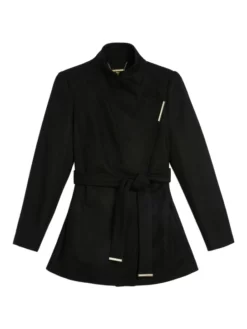 TED BAKER ΓΥΝΑΙΚΕΙΟ ΠΑΛΤΟ ΜΕ ΖΩΝΗ Μαύρο