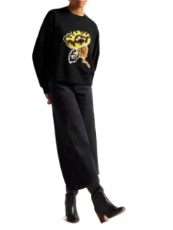 TED BAKER ΦΟΥΤΕΡ ΜΠΛΟΥΖΑ ΜΕ ΣΧΕΔΙΟ Μαύρο 13 TED BAKER ΦΟΥΤΕΡ ΜΠΛΟΥΖΑ ΜΕ ΣΧΕΔΙΟ Μαύρο -Γυναικεια Ρουχα Κατάστημα 02 13