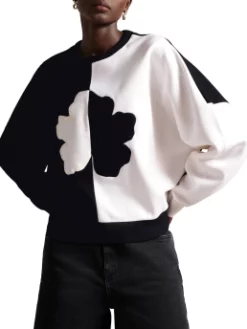 TED BAKER ΔΙΧΡΩΜΗ ΦΟΥΤΕΡ ΜΠΛΟΥΖΑ Μαύρο -Γυναικεια Ρουχα Κατάστημα 02 19