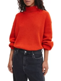 CALVIN KLEIN ΓΥΝΑΙΚΕΙΟ ΖΙΒΑΓΚΟ ΠΟΥΛΟΒΕΡ Πορτοκαλί -Γυναικεια Ρουχα Κατάστημα 02 41