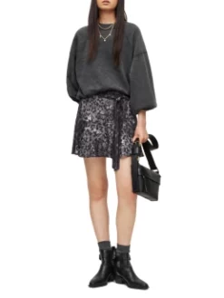 ALL SAINTS ΕΜΠΡΙΜΕ ΜΙΝΙ ΦΟΥΣΤΑ Γκρι 11 ALL SAINTS ΕΜΠΡΙΜΕ ΜΙΝΙ ΦΟΥΣΤΑ Γκρι -Γυναικεια Ρουχα Κατάστημα 03 1