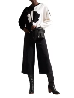 TED BAKER ΔΙΧΡΩΜΗ ΦΟΥΤΕΡ ΜΠΛΟΥΖΑ Μαύρο -Γυναικεια Ρουχα Κατάστημα 03 15