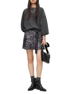 ALL SAINTS ΕΜΠΡΙΜΕ ΜΙΝΙ ΦΟΥΣΤΑ Γκρι 8 ALL SAINTS ΕΜΠΡΙΜΕ ΜΙΝΙ ΦΟΥΣΤΑ Γκρι -Γυναικεια Ρουχα Κατάστημα 03