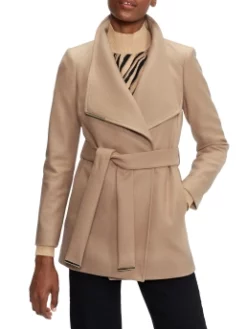 TED BAKER ΓΥΝΑΙΚΕΙΟ ΠΑΛΤΟ ΜΕ ΖΩΝΗ Μπεζ -Γυναικεια Ρουχα Κατάστημα 03 41