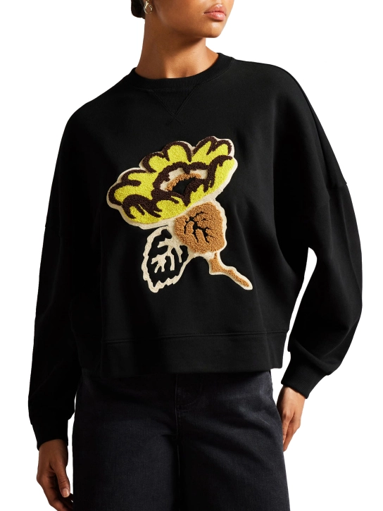 TED BAKER ΦΟΥΤΕΡ ΜΠΛΟΥΖΑ ΜΕ ΣΧΕΔΙΟ Μαύρο 3 TED BAKER ΦΟΥΤΕΡ ΜΠΛΟΥΖΑ ΜΕ ΣΧΕΔΙΟ Μαύρο - Image 3