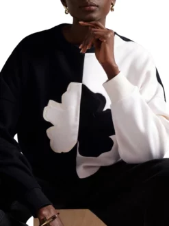 TED BAKER ΔΙΧΡΩΜΗ ΦΟΥΤΕΡ ΜΠΛΟΥΖΑ Μαύρο -Γυναικεια Ρουχα Κατάστημα 04 10