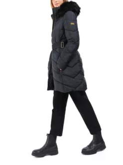 BARBOUR INTERNATIONAL ΜΑΚΡΥ ΜΠΟΥΦΑΝ ΜΕ ΖΩΝΗ Μαύρο 11 BARBOUR INTERNATIONAL ΜΑΚΡΥ ΜΠΟΥΦΑΝ ΜΕ ΖΩΝΗ Μαύρο -Γυναικεια Ρουχα Κατάστημα 04 36