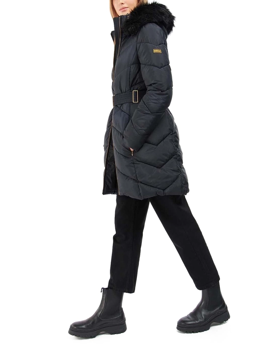 BARBOUR INTERNATIONAL ΜΑΚΡΥ ΜΠΟΥΦΑΝ ΜΕ ΖΩΝΗ Μαύρο 4 BARBOUR INTERNATIONAL ΜΑΚΡΥ ΜΠΟΥΦΑΝ ΜΕ ΖΩΝΗ Μαύρο - Image 4