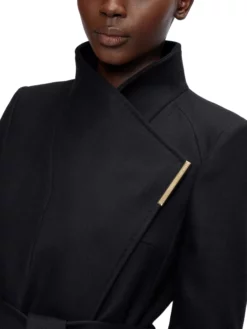 TED BAKER ΓΥΝΑΙΚΕΙΟ ΜΑΚΡΥ ΠΑΛΤΟ ΜΕ ΖΩΝΗ Μαύρο -Γυναικεια Ρουχα Κατάστημα 04 40