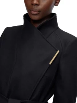 TED BAKER ΓΥΝΑΙΚΕΙΟ ΜΑΚΡΥ ΠΑΛΤΟ ΜΕ ΖΩΝΗ Μαύρο -Γυναικεια Ρουχα Κατάστημα 04 41