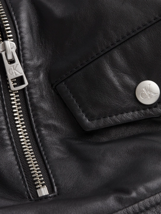 CALVIN KLEIN ΔΕΡΜΑΤΙΝΟ BIKER JACKET Μαύρο 4 CALVIN KLEIN ΔΕΡΜΑΤΙΝΟ BIKER JACKET Μαύρο - Image 4