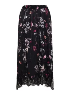 ALL SAINTS MIDI FLORAL ΦΟΥΣΤΑ Μαύρο