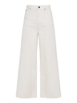 MAX MARA WEEKEND ΨΗΛΟΜΕΣΗ DENIM ΠΑΝΤΕΛΟΝΑ Εκρού