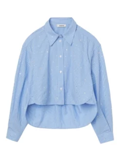 SANDRO ΡΙΓΕ ΠΟΥΚΑΜΙΣΟ Μπλε -Γυναικεια Ρουχα Κατάστημα 10 204