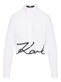 KARL LAGERFELD ΓΥΝΑΙΚΕΙΟ CROPPED ΠΟΥΚΑΜΙΣΟ Λευκό