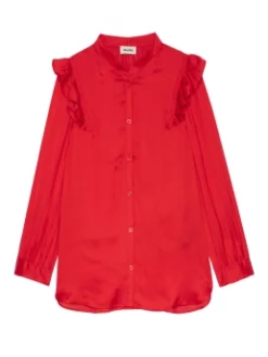 ZADIG & VOLTAIRE ΓΥΝΑΙΚΕΙΟ ΠΟΥΚΑΜΙΣΟ ΜΕ ΒΟΛΑΝ Κόκκινο -Γυναικεια Ρουχα Κατάστημα 10 216