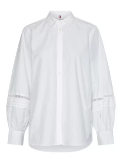 TOMMY HILFIGER ΠΟΥΚΑΜΙΣΟ ΜΕ ΔΑΝΤΕΛΑ Λευκό