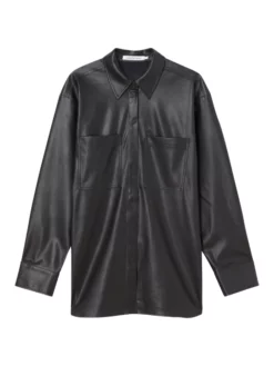 CALVIN KLEIN FAUX LEATHER ΠΟΥΚΑΜΙΣΟ Μαύρο