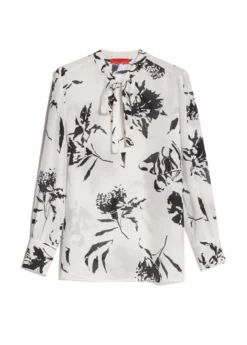 MAX&CO. ΠΟΥΚΑΜΙΣΟ ΜΕ PUSSY BOW Λευκό