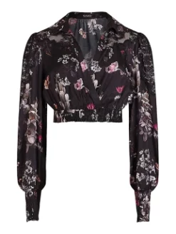 ALL SAINTS CROPPED ΚΡΟΥΑΖΕ ΜΠΛΟΥΖΑ Μαύρο -Γυναικεια Ρουχα Κατάστημα 10 297