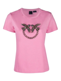 PINKO T-SHIRT ΜΕ ΚΕΝΤΗΜΕΝΟ ΛΟΓΟΤΥΠΟ Φούξια 3 PINKO T-SHIRT ΜΕ ΚΕΝΤΗΜΕΝΟ ΛΟΓΟΤΥΠΟ Φούξια - Image 3