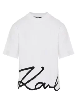 KARL LAGERFELD T-SHIRT ΜΕ ΚΕΝΤΗΤΟ ΛΟΓΟΤΥΠΟ Λευκό -Γυναικεια Ρουχα Κατάστημα 10 313