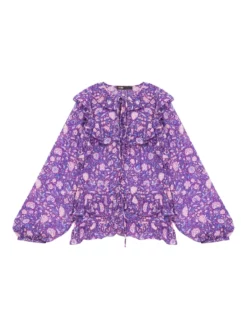 MAJE ΕΜΠΡΙΜΕ ΜΠΛΟΥΖΑ ΜΕ ΒΟΛΑΝ Μωβ