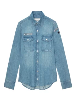ZADIG & VOLTAIRE ΓΥΝΑΙΚΕΙΟ ΠΟΥΚΑΜΙΣΟ DENIM Γαλάζιο