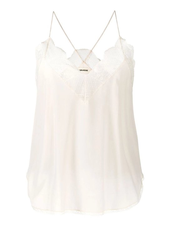 ZADIG & VOLTAIRE ΜΕΤΑΞΩΤΟ ΤΟΠ ΜΕ ΔΑΝΤΕΛΑ Εκρού 1 ZADIG & VOLTAIRE ΜΕΤΑΞΩΤΟ ΤΟΠ ΜΕ ΔΑΝΤΕΛΑ Εκρού