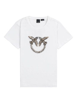 PINKO T-SHIRT ΜΕ ΚΕΝΤΗΜΕΝΟ ΛΟΓΟΤΥΠΟ Λευκό 4 PINKO T-SHIRT ΜΕ ΚΕΝΤΗΜΕΝΟ ΛΟΓΟΤΥΠΟ Λευκό - Image 4