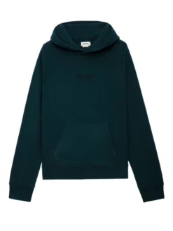 ZADIG & VOLTAIRE ΦΟΥΤΕΡ ΜΠΛΟΥΖΑ ΜΕ ΚΟΥΚΟΥΛΑ ΚΑΙ ΣΧΕΔΙΟ Πετρόλ