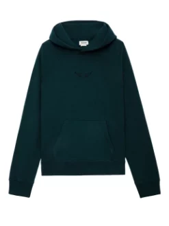 ZADIG & VOLTAIRE ΦΟΥΤΕΡ ΜΠΛΟΥΖΑ ΜΕ ΚΟΥΚΟΥΛΑ ΚΑΙ ΣΧΕΔΙΟ Πετρόλ -Γυναικεια Ρουχα Κατάστημα 10 374