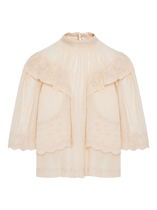 ISABEL MARANT ΜΠΛΟΥΖΑ ΜΕ ΒΟΛΑΝ LAETI Εκρού 1 ISABEL MARANT ΜΠΛΟΥΖΑ ΜΕ ΒΟΛΑΝ LAETI Εκρού