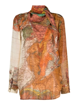 BURBERRY ΕΜΠΡΙΜΕ ΜΠΛΟΥΖΑ ΜΕ ΦΟΥΛΑΡΙ Πολύχρωμο 4 BURBERRY ΕΜΠΡΙΜΕ ΜΠΛΟΥΖΑ ΜΕ ΦΟΥΛΑΡΙ Πολύχρωμο - Image 4