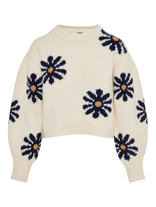 SANDRO ΠΛΕΚΤΟ ΠΟΥΛΟΒΕΡ Εκρού 1 SANDRO ΠΛΕΚΤΟ ΠΟΥΛΟΒΕΡ Εκρού