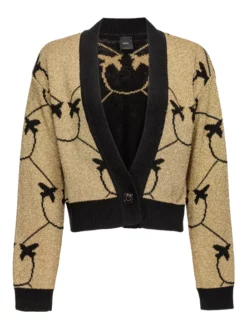 PINKO CROPPED ΖΑΚΕΤΑ ΜΕ ΜΟΤΙΒΟ Χρυσό