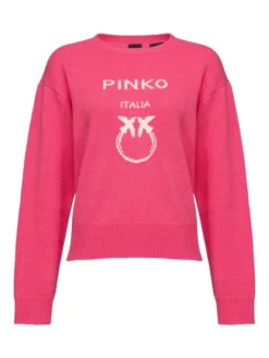 PINKO ΜΑΛΛΙΝΟ ΠΟΥΛΟΒΕΡ ΜΕ ΛΟΓΟΤΥΠΟ Φούξια