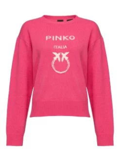 PINKO ΜΑΛΛΙΝΟ ΠΟΥΛΟΒΕΡ ΜΕ ΛΟΓΟΤΥΠΟ Φούξια -Γυναικεια Ρουχα Κατάστημα 10 494