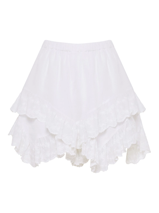 ISABEL MARANT ΑΣΣΥΜΕΤΡΗ ΜΙΝΙ ΦΟΥΣΤΑ LOCADI Λευκό 1 ISABEL MARANT ΑΣΣΥΜΕΤΡΗ ΜΙΝΙ ΦΟΥΣΤΑ LOCADI Λευκό