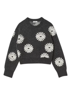 SANDRO ΠΛΕΚΤΟ FLORAL ΠΟΥΛΟΒΕΡ Γκρι