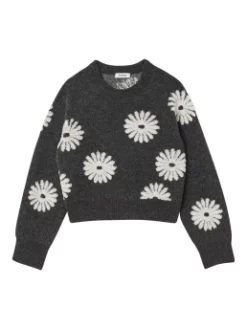 SANDRO ΠΛΕΚΤΟ FLORAL ΠΟΥΛΟΒΕΡ Γκρι -Γυναικεια Ρουχα Κατάστημα 10 508