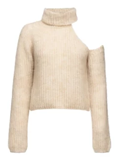 PINKO ΖΙΒΑΓΚΟ ΠΟΥΛΟΒΕΡ ΜΕ ΕΝΑ ΩΜΟ Μπεζ -Γυναικεια Ρουχα Κατάστημα 10 521