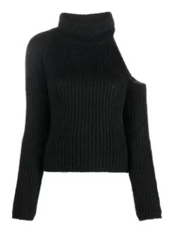 PINKO ΖΙΒΑΓΚΟ ΠΟΥΛΟΒΕΡ ΜΕ ΕΝΑ ΩΜΟ Μαύρο -Γυναικεια Ρουχα Κατάστημα 10 523