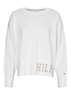 TOMMY HILFIGER ΠΟΥΛΟΒΕΡ ΜΕ ΛΟΓΟΤΥΠΟ Λευκό