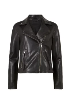 ALL SAINTS FAUX LEATHER BIKER JACKET Μαύρο