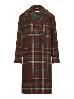 TOMMY HILFIGER ΚΑΡΟ ΜΑΚΡΥ ΠΑΛΤΟ Καφέ 4 TOMMY HILFIGER ΚΑΡΟ ΜΑΚΡΥ ΠΑΛΤΟ Καφέ - Image 4