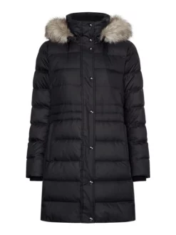 TOMMY HILFIGER ΜΑΚΡΥ ΚΑΠΙΤΟΝΕ ΜΠΟΥΦΑΝ Μαύρο