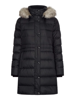 TOMMY HILFIGER ΜΑΚΡΥ ΚΑΠΙΤΟΝΕ ΜΠΟΥΦΑΝ Μαύρο 4 TOMMY HILFIGER ΜΑΚΡΥ ΚΑΠΙΤΟΝΕ ΜΠΟΥΦΑΝ Μαύρο - Image 4