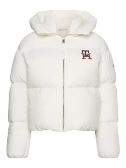 TOMMY HILFIGER ΓΥΝΑΙΚΕΙΟ ΚΑΠΙΤΟΝΕ ΜΠΟΥΦΑΝ Λευκό